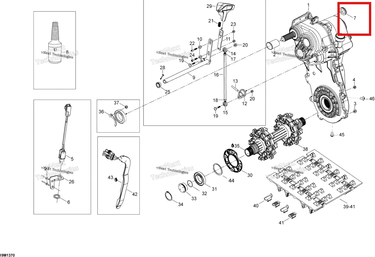 Деталь 504152818 (Деталь Rubber Plug) на схеме узла 2013 Ski-Doo EXPEDITION LE 600HOE, REV XU Drive System