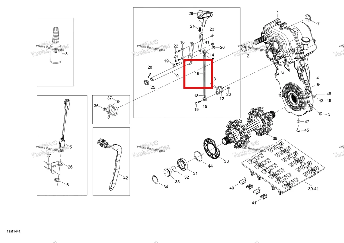 Деталь 504152836 (Прут) на схеме узла 2014 Ski-Doo EXPEDITION LE 1200 XU Drive Axle, Track And Belt Guard
