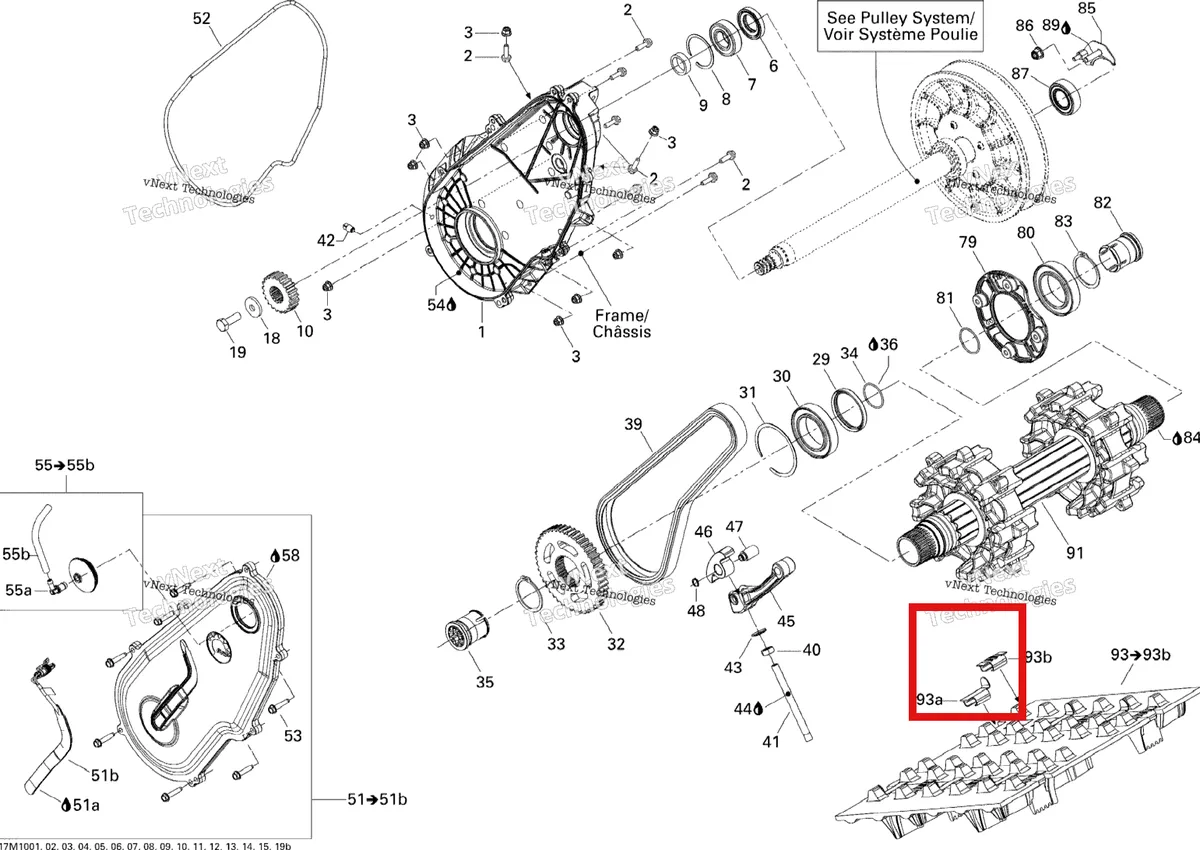 Деталь 504152867 на схеме узла 2010 Ski-Doo MX Z X 800R ETEC Drive System