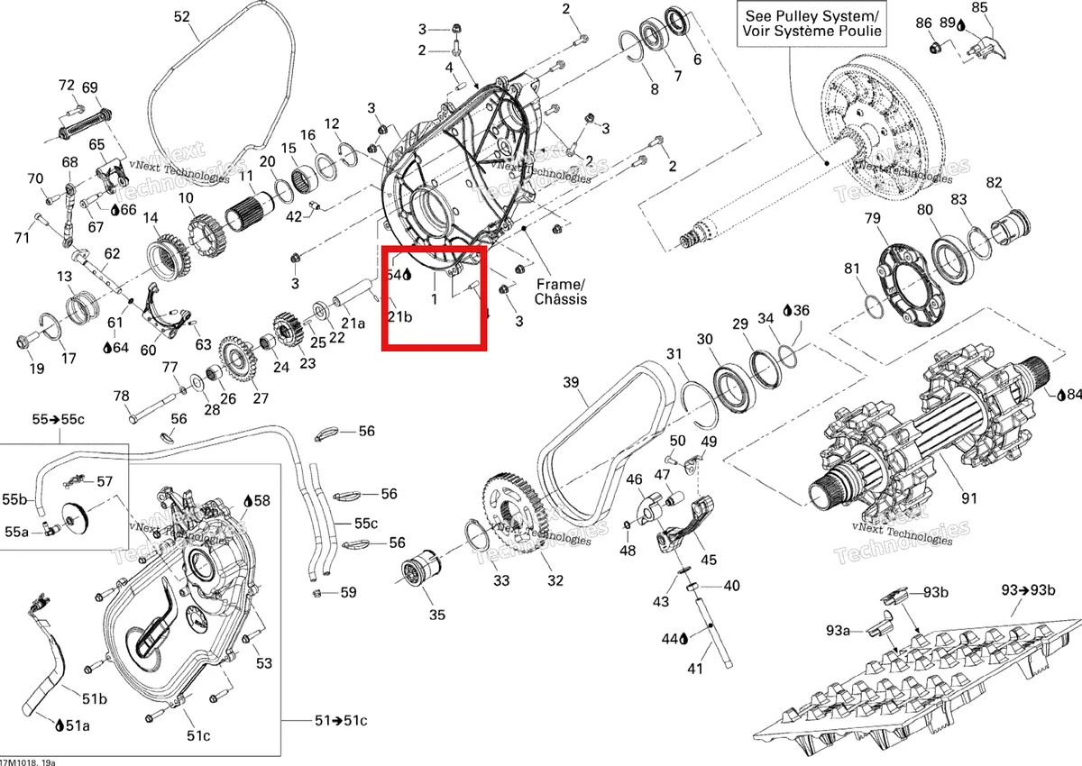 Деталь 504152868 на схеме узла 2010 Ski-Doo GSX SE 1200 Drive System Se