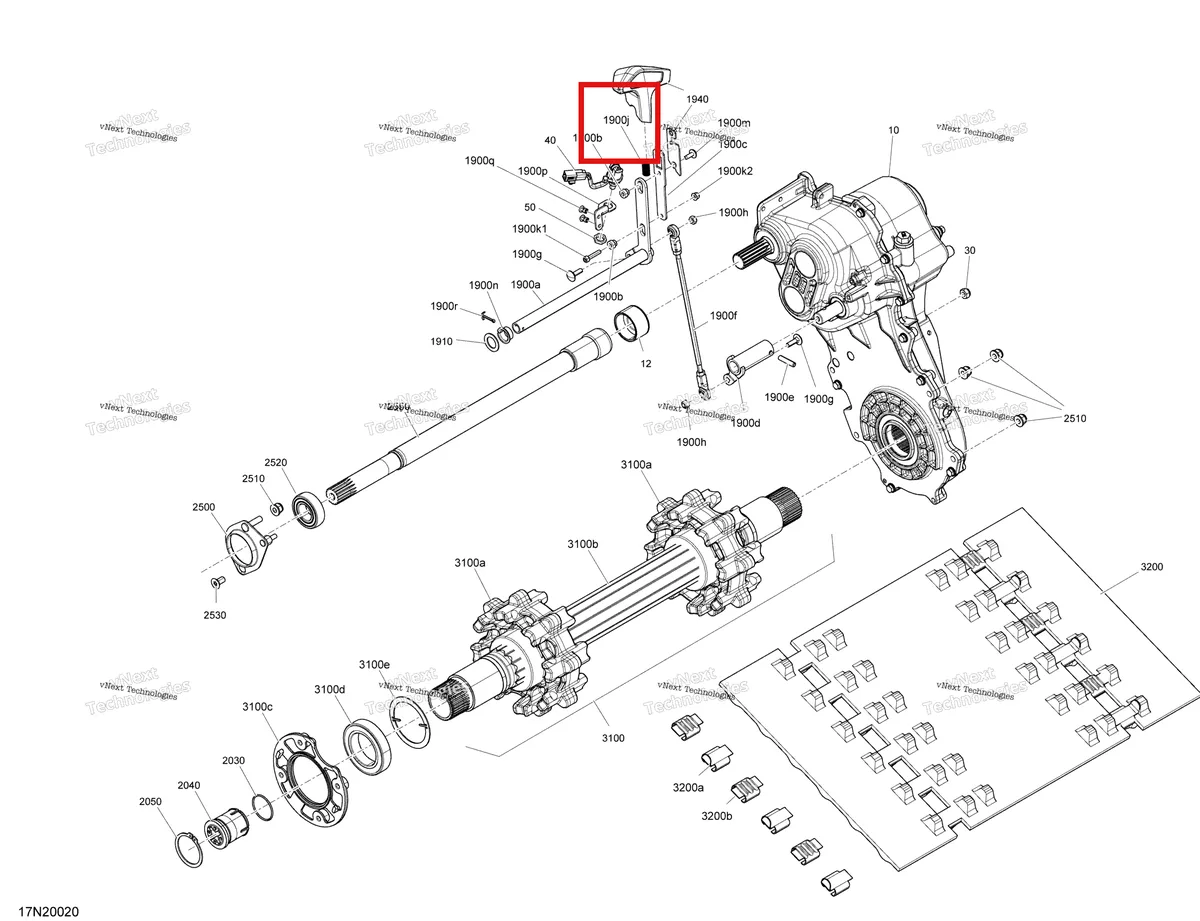 Деталь 504152882 (Пружина) на схеме узла 2020 Ski-Doo SKANDIC WT 600HO E-TEC Drive - System