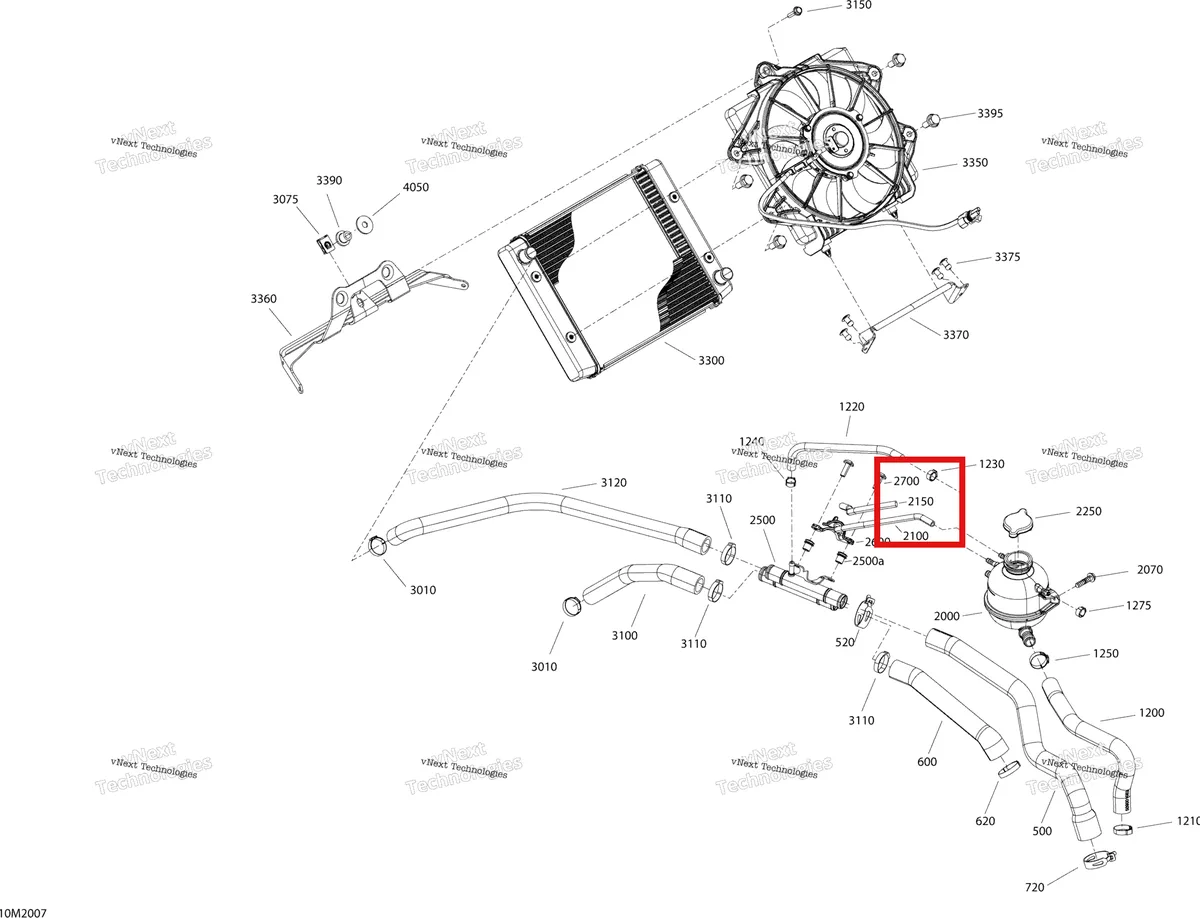 Деталь 504152900 (Защитная Трубка) на схеме узла 2020 Ski-Doo EXPEDITION SPORT 600 ACE Cooling - System