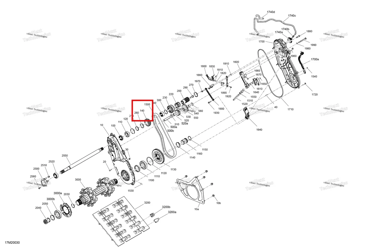 Деталь 504152927 (Звездочка (21 Т). Модель-600 Асе) на схеме узла 2020 Ski-Doo TUNDRA 600 ACE Drive - System