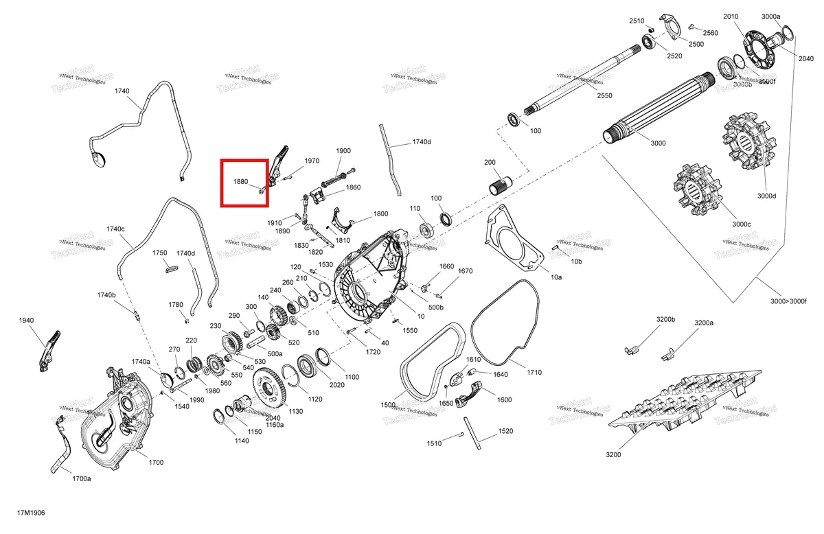 Деталь 504152929 (Крышка) на схеме узла 2019 Ski-Doo EXPEDITION SPORT 600 ACE Drive