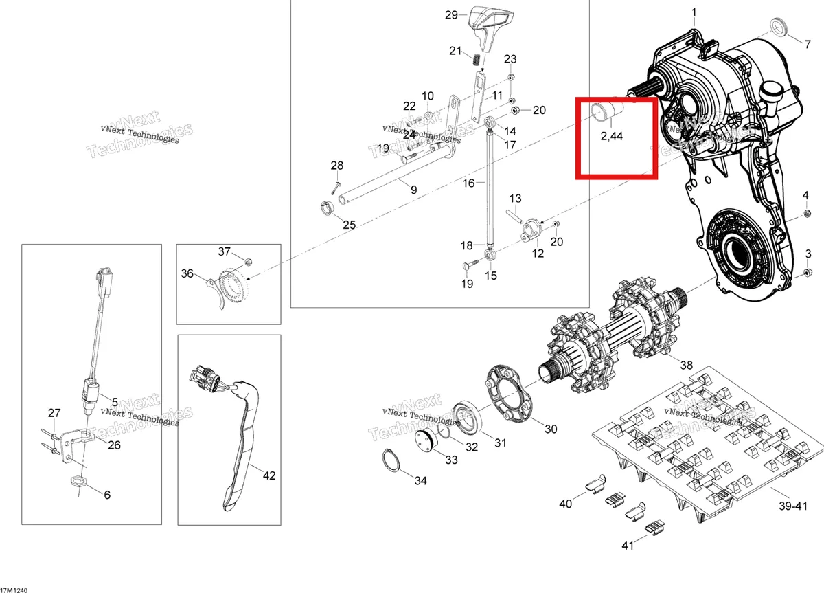 Деталь 504153034 (Деталь Protective Ring) на схеме узла 2012 Ski-Doo Expedition SE 1200 XU Drive System