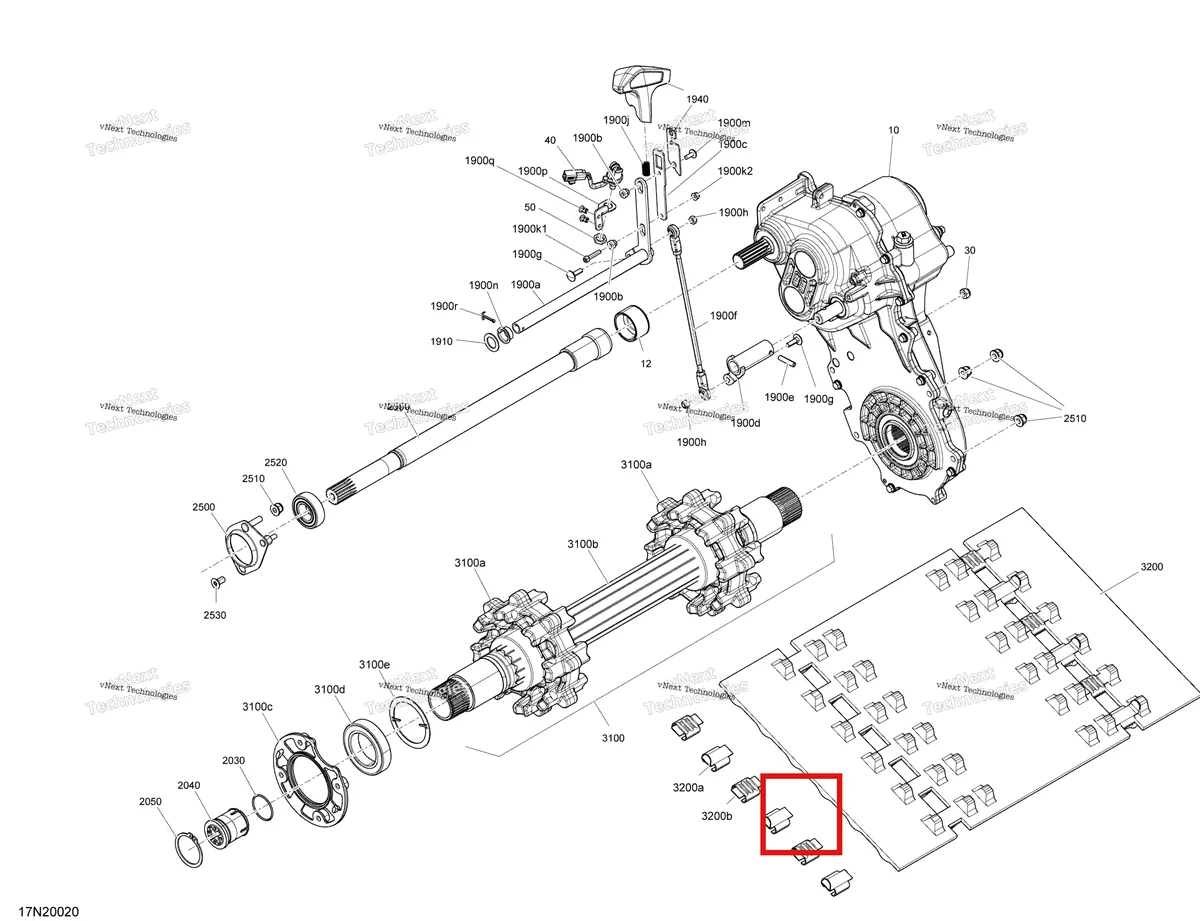 Деталь 504153070 (Счетчик Вал) на схеме узла 2020 Ski-Doo EXPEDITION SWT 900 ACE Drive - System