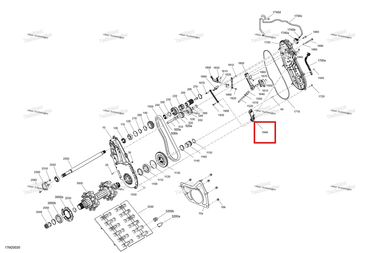Деталь 504153082 (Рукоятка) на схеме узла 2020 Ski-Doo TUNDRA 600 ACE Drive - System
