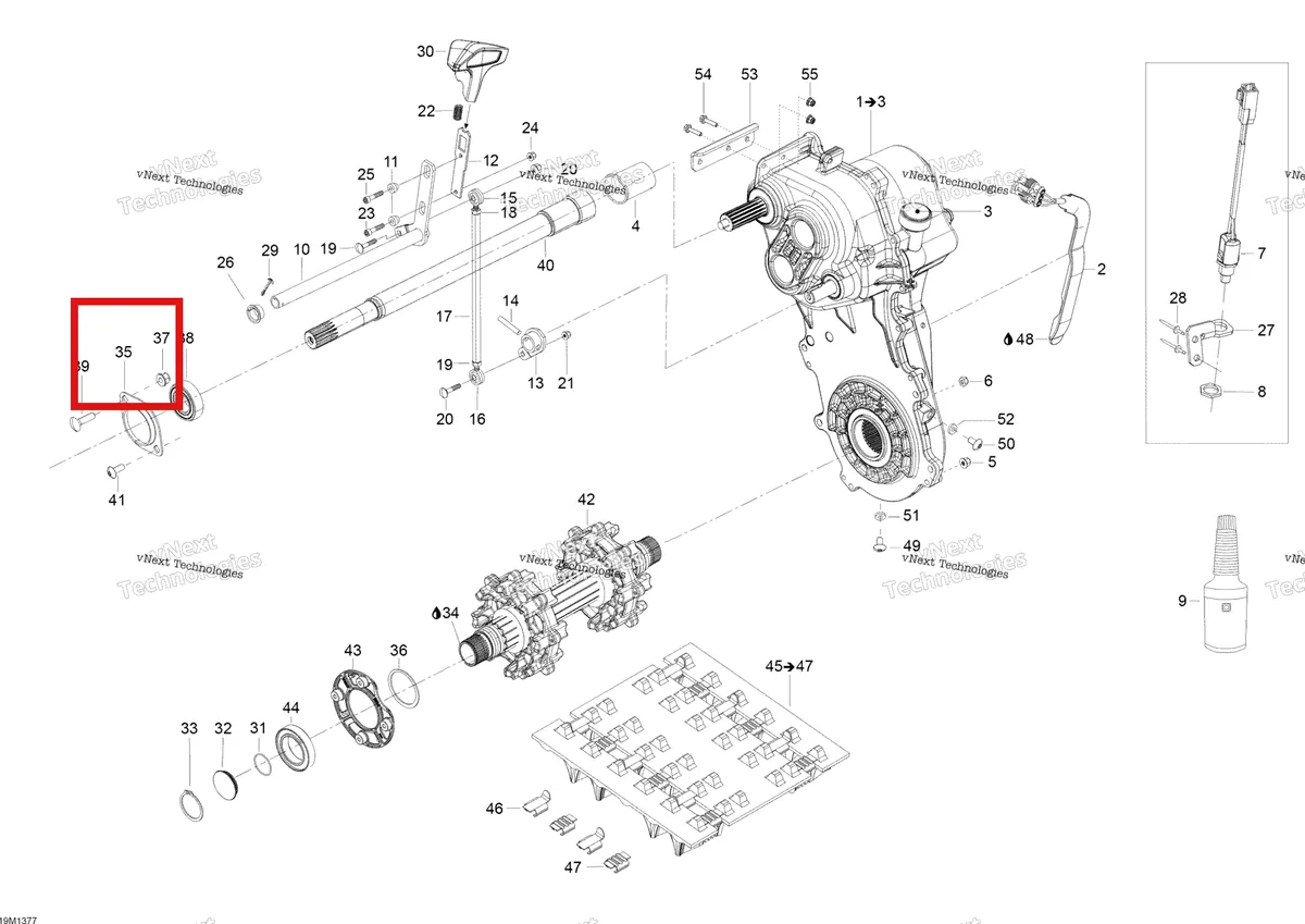 Деталь 504153089 (Корпус подшипника) на схеме узла XU Drive System