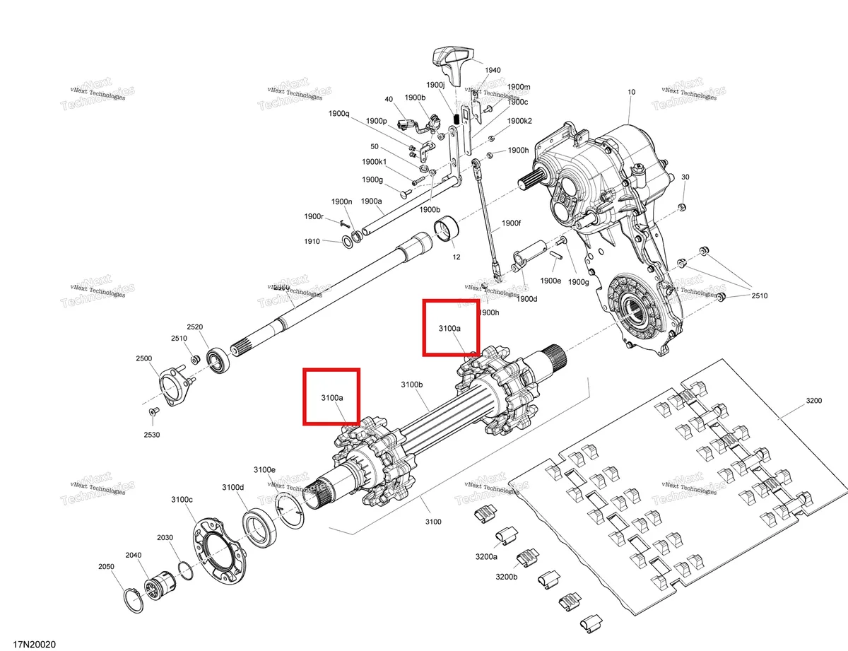 Деталь 504153137 (П/л Звездочка (8 т)) на схеме узла 2020 Ski-Doo SKANDIC WT 900 ACE Drive - System