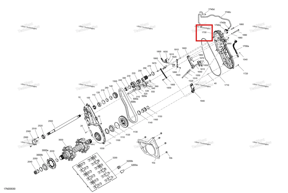 Деталь 504153144 (Деталь Chaincase Cover Ass'y. Includes 49 To 51) на схеме узла 2020 Ski-Doo TUNDRA 600 ACE Drive - System