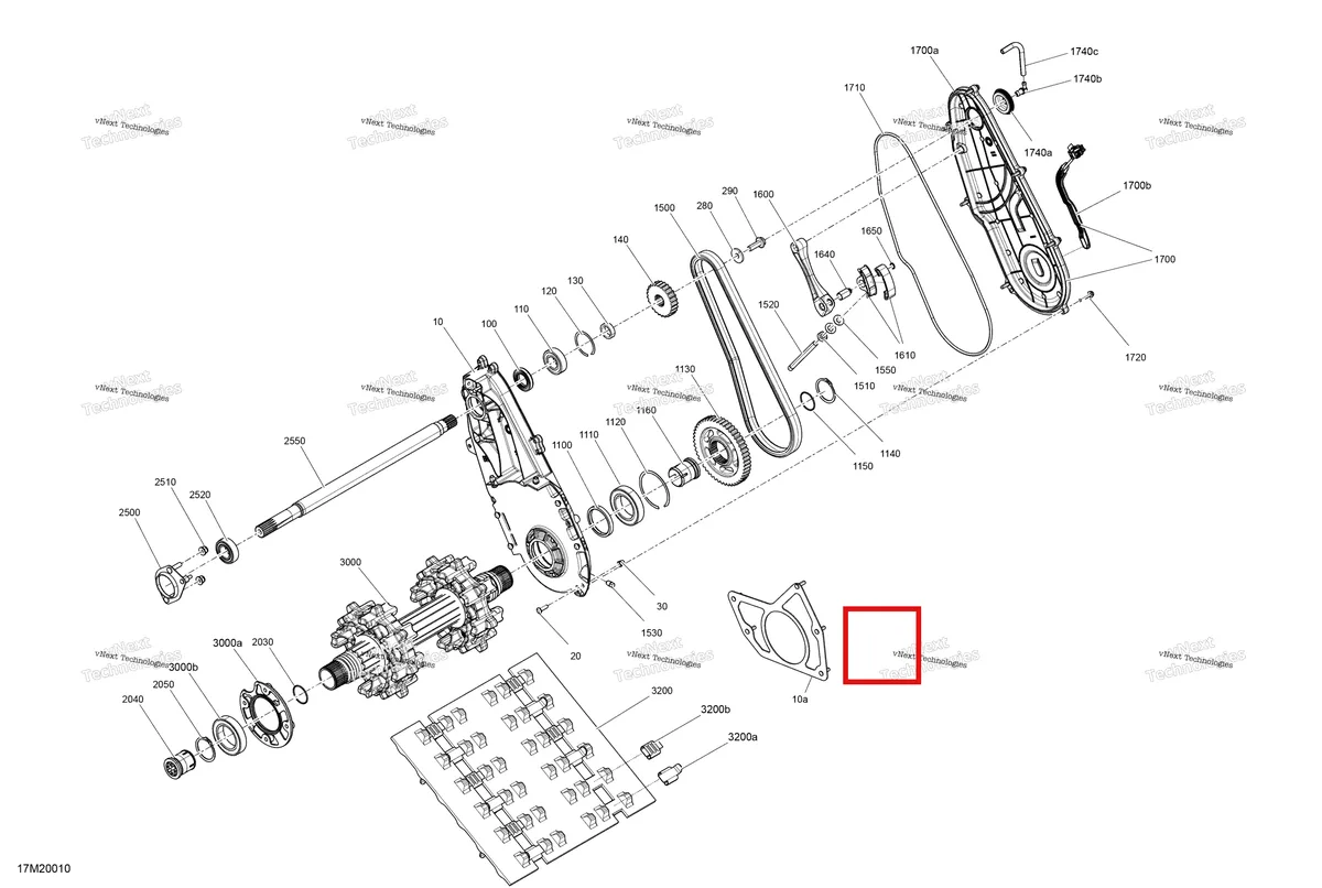 Деталь 504153181 (Деталь Chaincase) на схеме узла 2020 Ski-Doo EXPEDITION SPORT 550F Drive - System