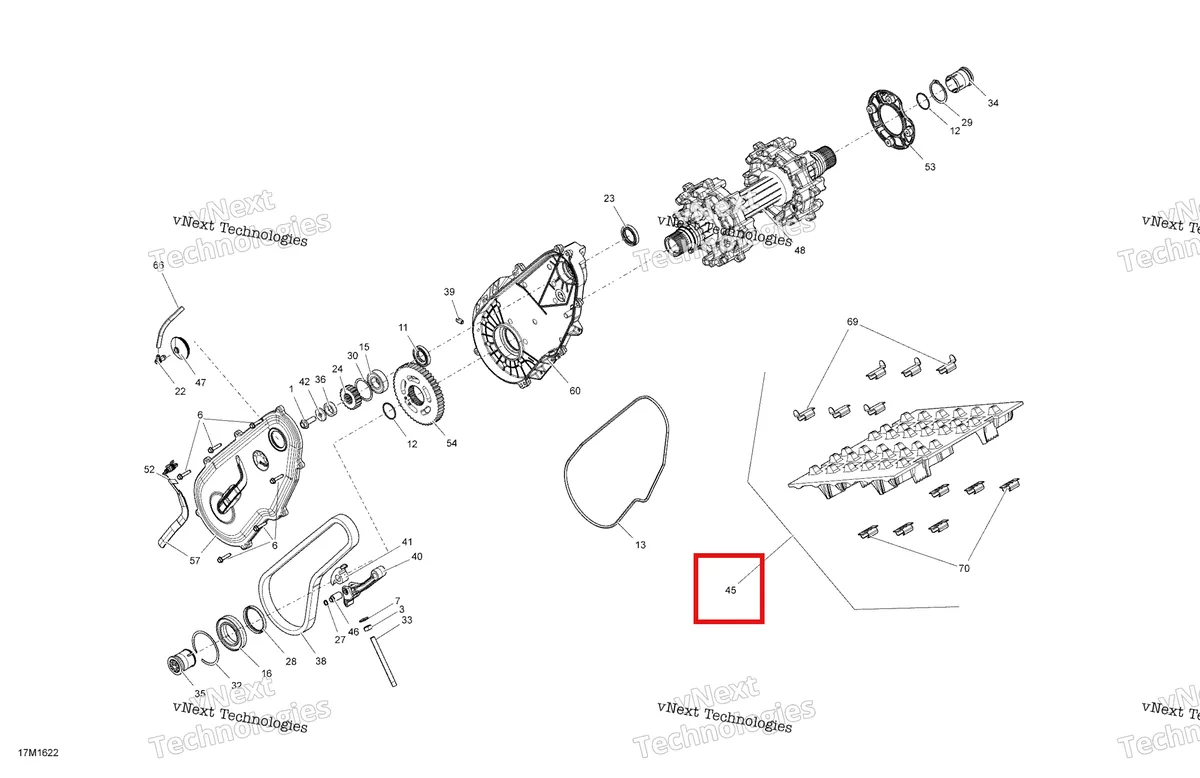 Деталь 504153223 (Track AssВґy (406 X 3923 X 59). (3900) Includes 49 To 51) на схеме узла 2016 Ski-Doo SUMMIT 800R P-TEK Drive - 800R Ptek