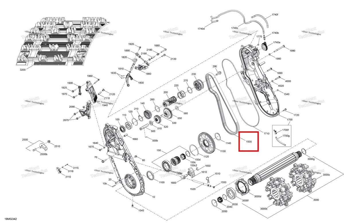 Деталь 504153266 (Деталь Drive Chain (110 Links)) на схеме узла 2027 Ski-Doo GRAND TOURING - SPORT - 600 ACE - ETVA - Neo Yellow - 15X137X1.25SBRS Track Drive - System
