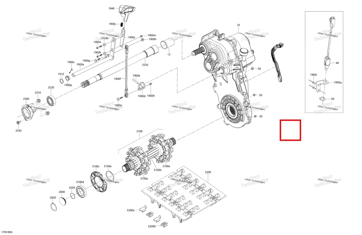 Деталь 504153292 (Счетчик Вал) на схеме узла 2019 Ski-Doo EXPEDITION LE-SE 1200 4-TEC Drive Train - 1200 4-Tec