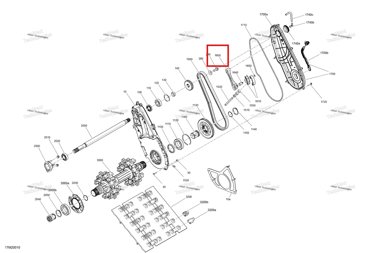 Деталь 504153429 (Деталь Chain Tensioner) на схеме узла 2020 Ski-Doo TUNDRA 550F Drive - System