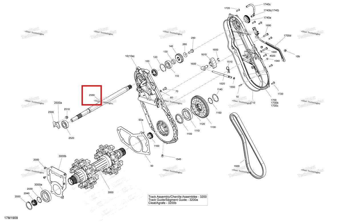 Деталь 504153492 на схеме узла 2019 Ski-Doo MXZ 600 RACING Drive - 600 Racing