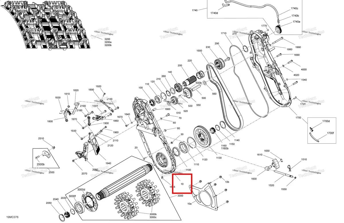 Деталь 504153498 на схеме узла 2023 Ski-Doo GRAND TOURING 600 ACE - SPORT Drive - System