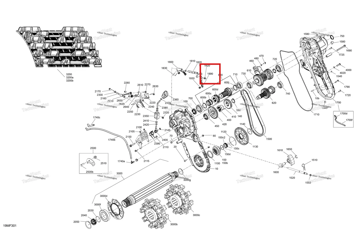 Деталь 504153658 на схеме узла 2026 Ski-Doo EXPEDITION - SE - 900 ACE - AETG - Tundra Green - 20X154X1.5CSS Track Drive - System