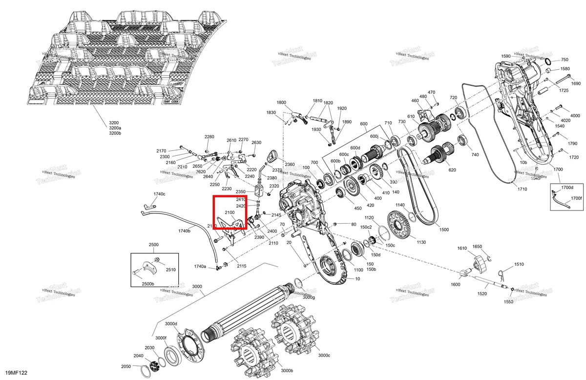 Деталь 504153662 на схеме узла 2026 Ski-Doo SKANDIC - LE - 600 ACE - AKTA - Deep Black - 20X154X1.5CST Track Drive - System
