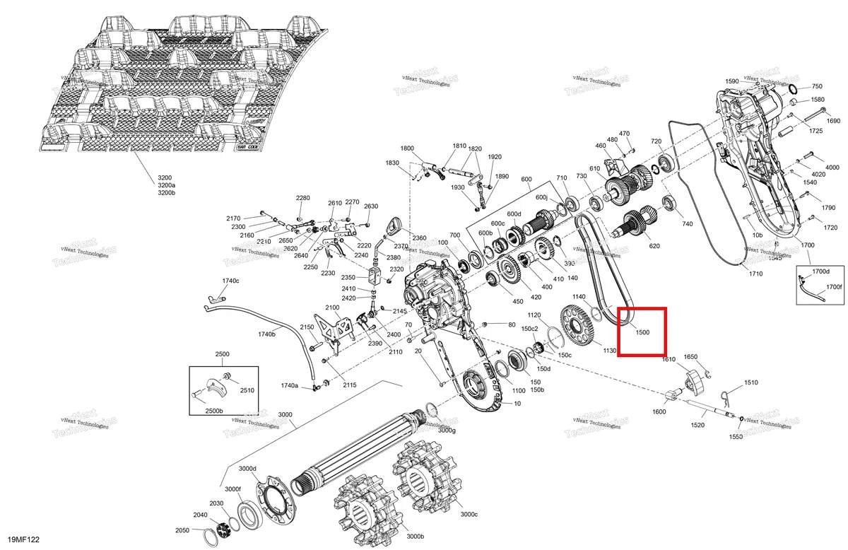 Деталь 504153680 на схеме узла 2026 Ski-Doo SKANDIC - LE - 600 ACE - AKTA - Deep Black - 20X154X1.5CST Track Drive - System