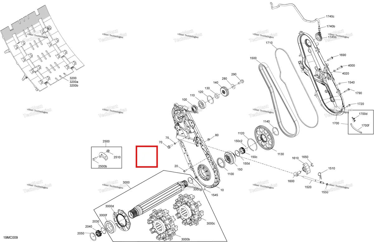 Деталь 504153792 на схеме узла 2023 Ski-Doo FREERIDE 165 - 850 E-TEC Drive - System