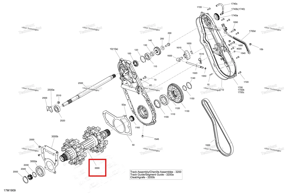 Деталь 504153847 на схеме узла 2019 Ski-Doo MXZ 600 RACING Drive - 600 Racing