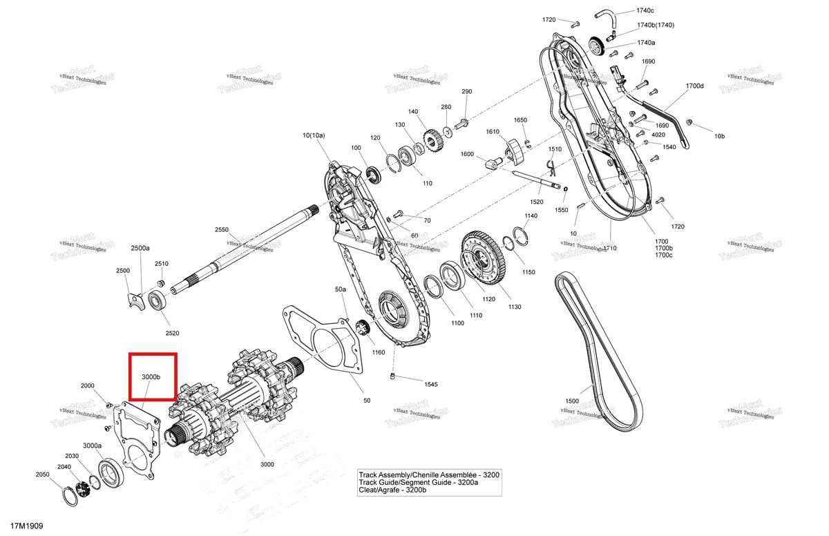 Деталь 504153941 на схеме узла 2019 Ski-Doo MXZ 600 RACING Drive - 600 Racing