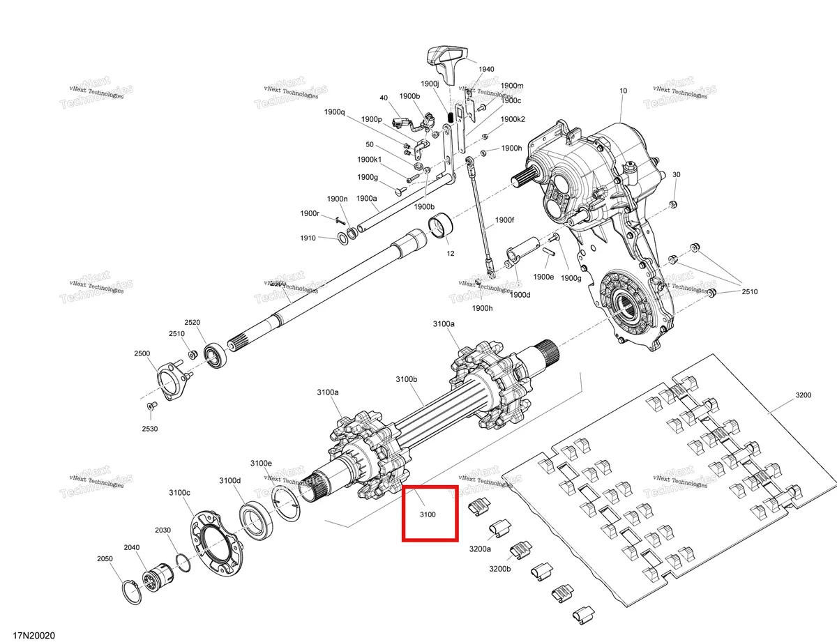 Деталь 504153976 на схеме узла 2020 Ski-Doo SKANDIC WT 600HO E-TEC Drive - System