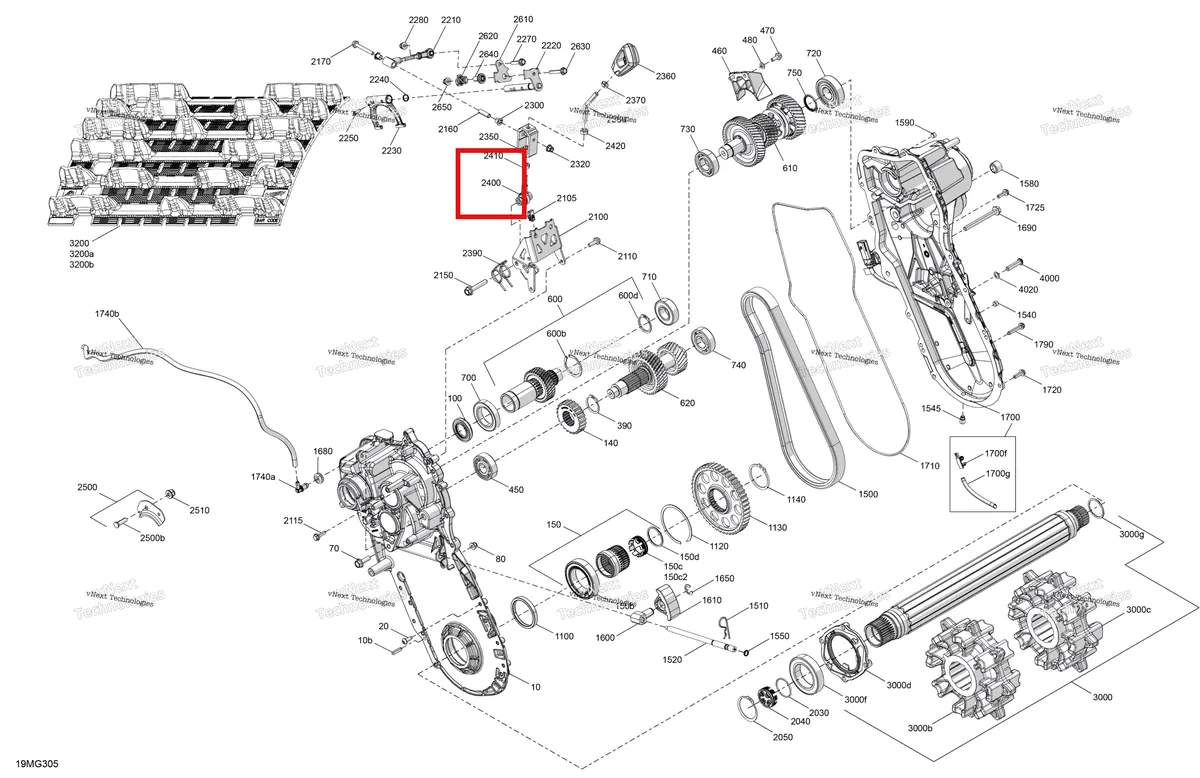 Деталь 504153977 на схеме узла 2027 Ski-Doo EXPEDITION - LE - 600R E-TEC - ABVA - Neo Yellow - 20X154X1.5CSS Track Drive - System
