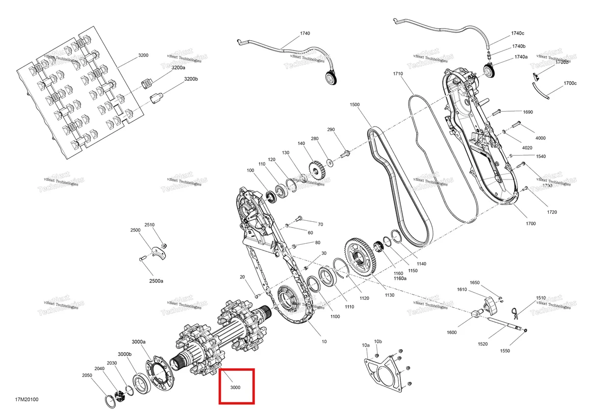 Деталь 504154089 на схеме узла 2020 Ski-Doo GRAND TOURING 600R E-TEC Drive - System