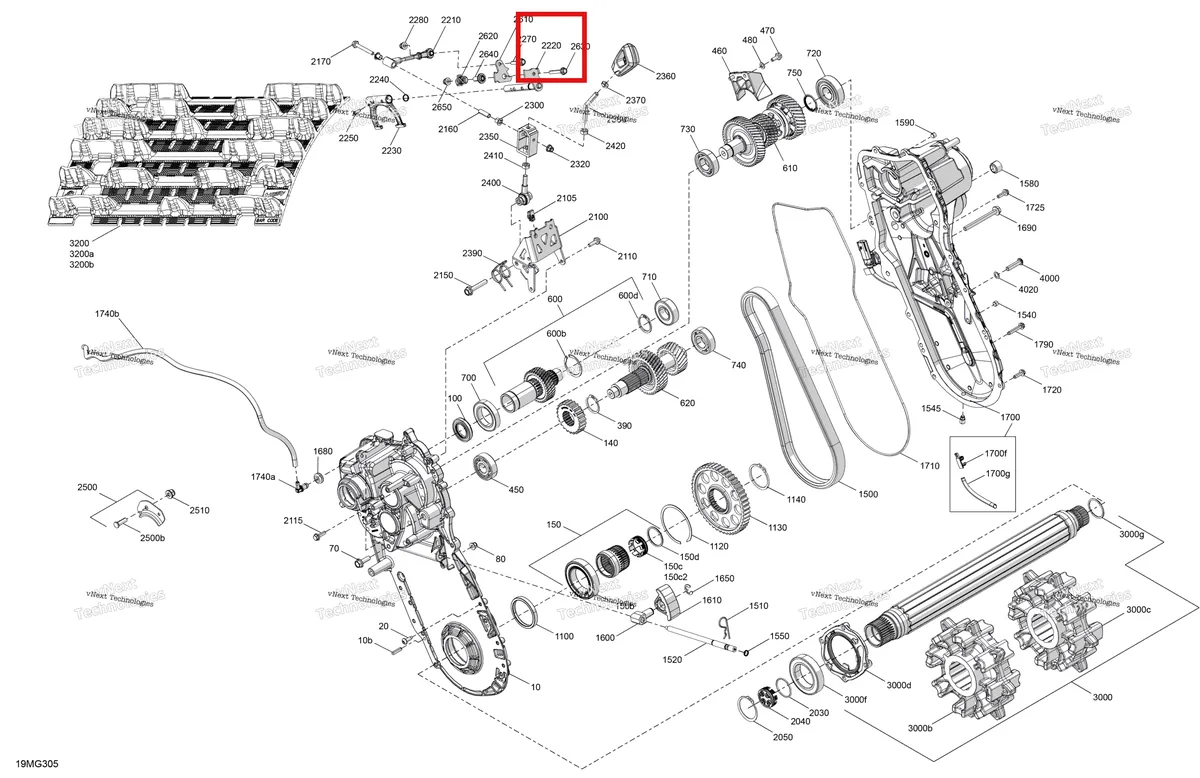 Деталь 504154100 на схеме узла 2027 Ski-Doo EXPEDITION - LE - 600R E-TEC - ABVA - Neo Yellow - 20X154X1.5CSS Track Drive - System