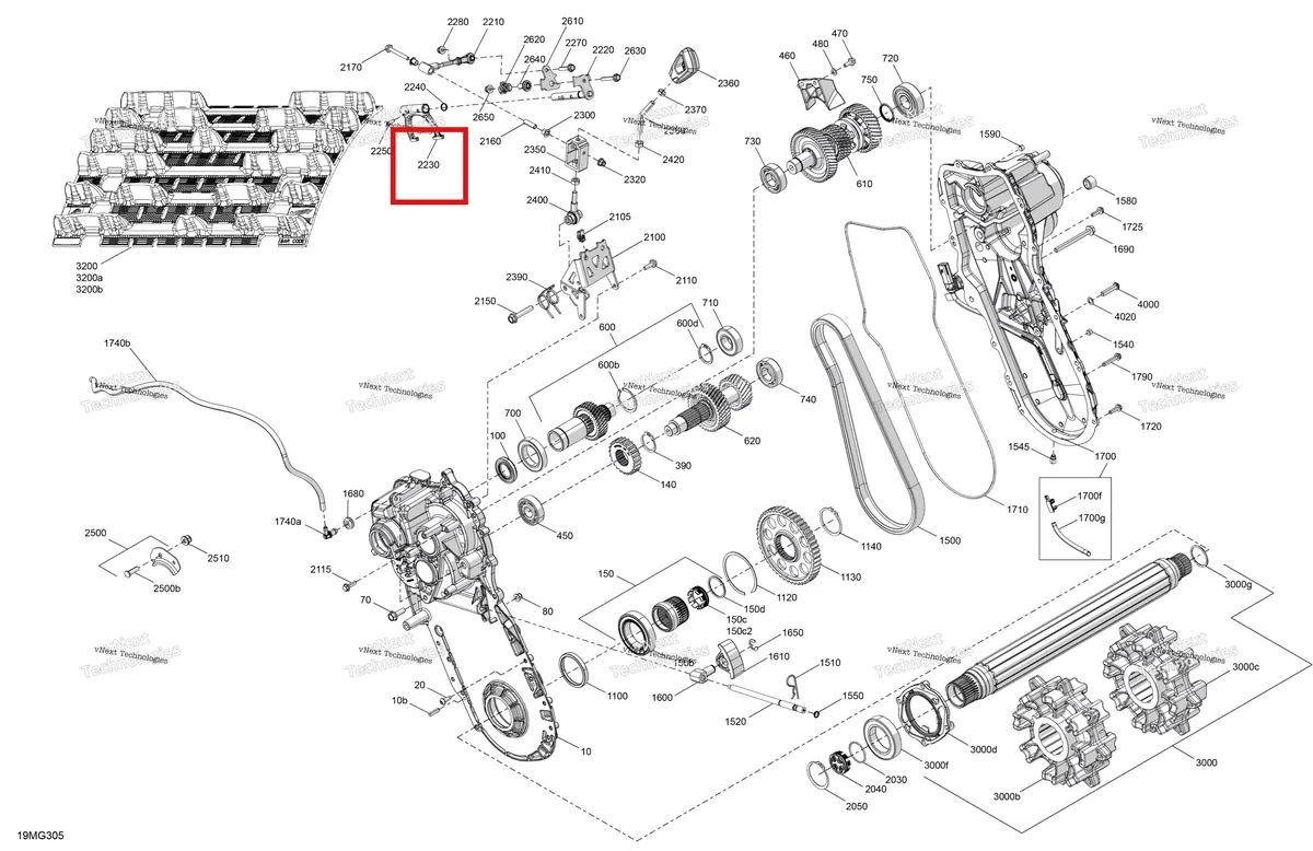Деталь 504154101 на схеме узла 2027 Ski-Doo EXPEDITION - LE - 600R E-TEC - ABVA - Neo Yellow - 20X154X1.5CSS Track Drive - System