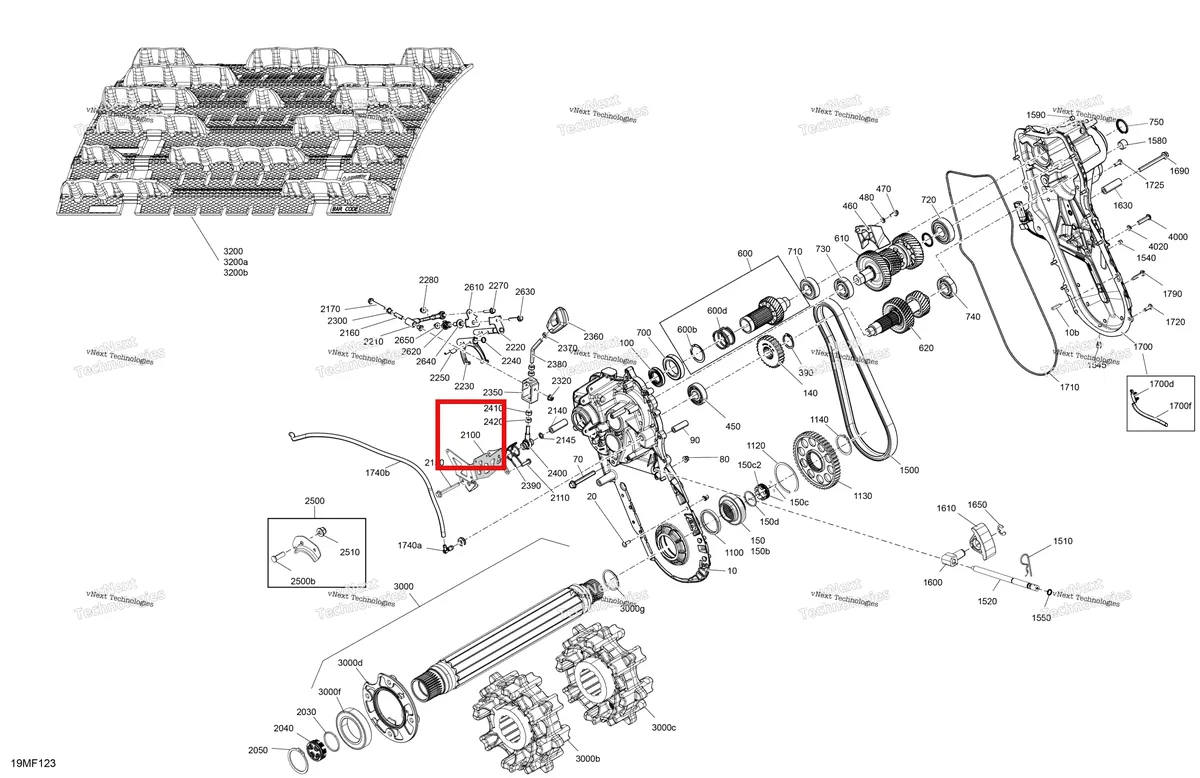 Деталь 504154146 на схеме узла 2026 Ski-Doo SKANDIC - SE - 600R E -TEC - AUTB - Catalyst Gray - 24X154X1.5CST Track Drive - System