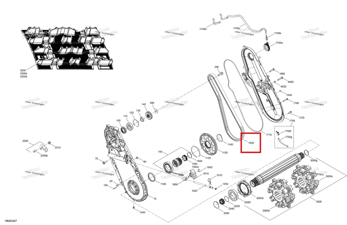 Деталь 504154313 на схеме узла 2027 Ski-Doo EXPEDITION - SPORT - 600 EFI - KAVA - Neo Yellow - 16X154X1.5CH Track Drive - System