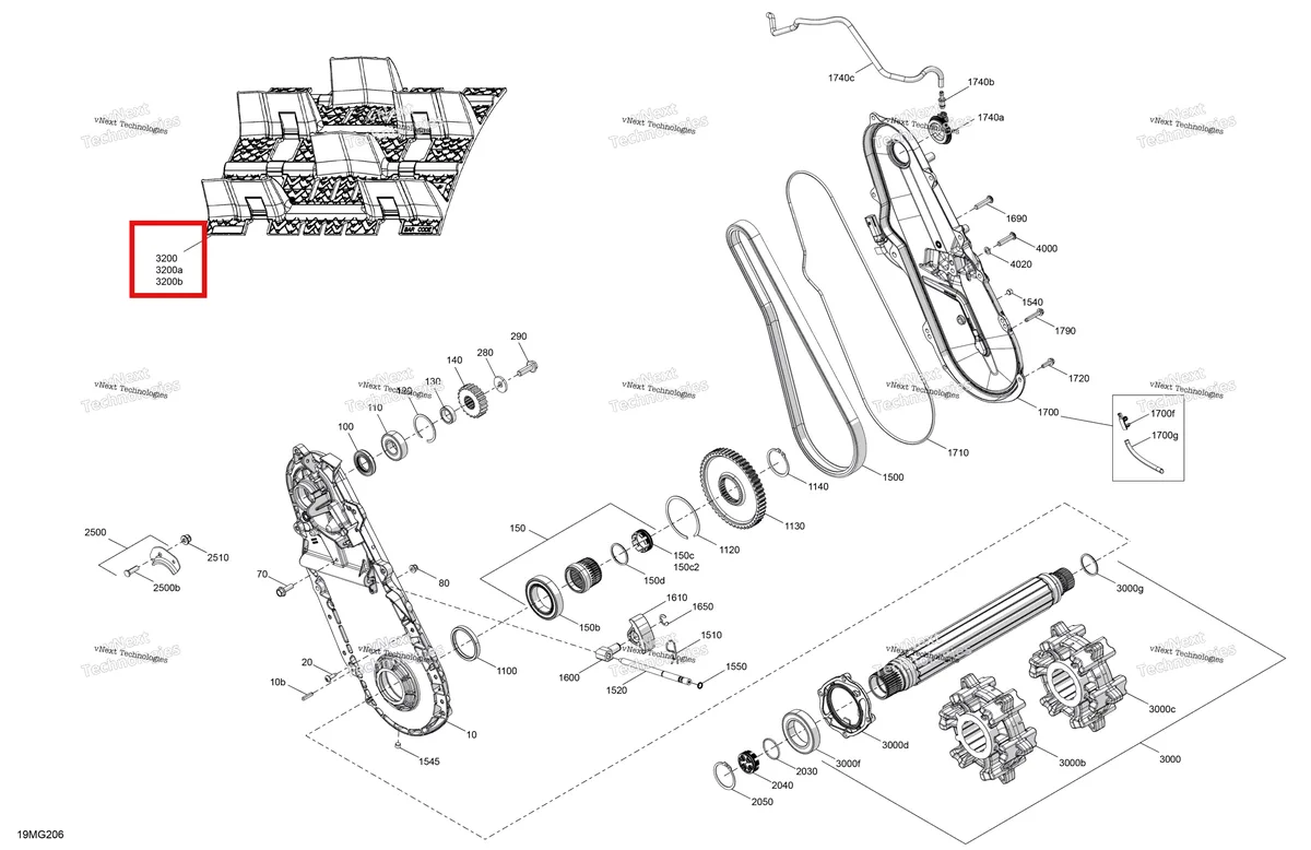 Деталь 504154412 на схеме узла 2027 Ski-Doo SUMMIT - EDGE - 850 E-TEC - CGVD - Airy Blue - 16X154X3P4 Track - SHOT starter Drive - System