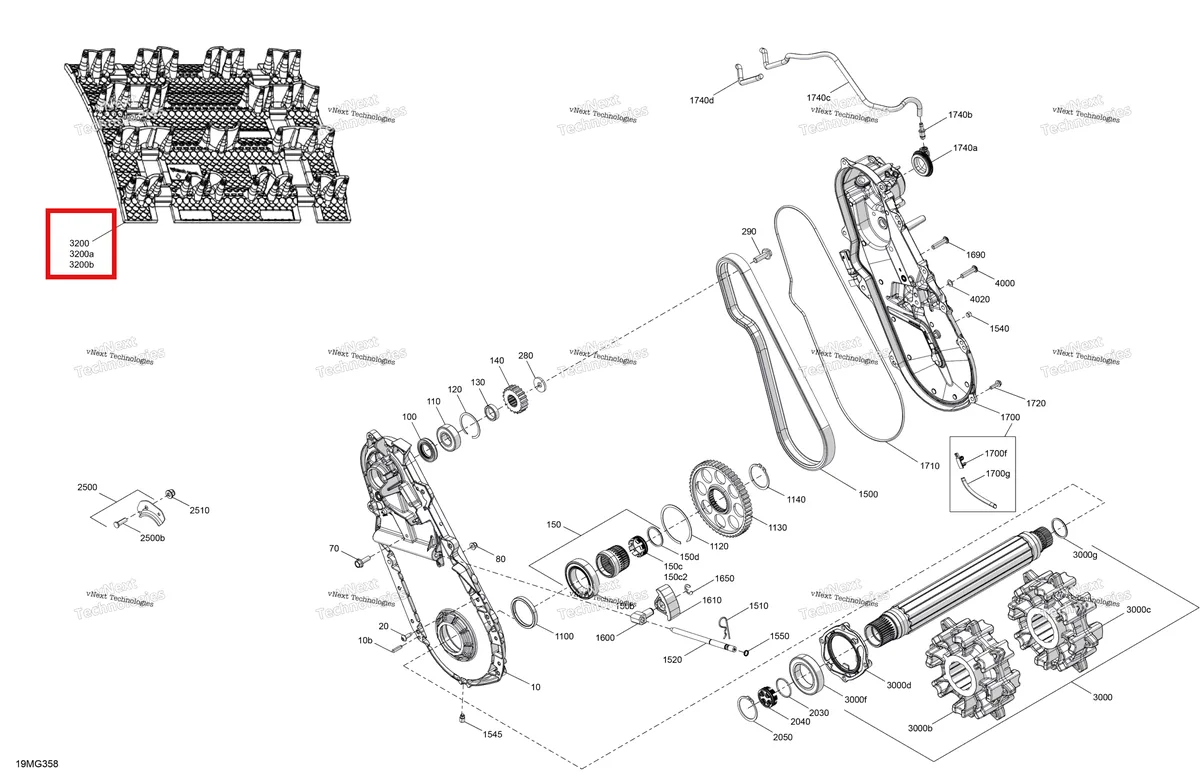 Деталь 504154701 на схеме узла 2027 Ski-Doo SUMMIT - NEO - 600 EFI - TWVA - Deep Black - 14X146X1.6CF Track Drive - System