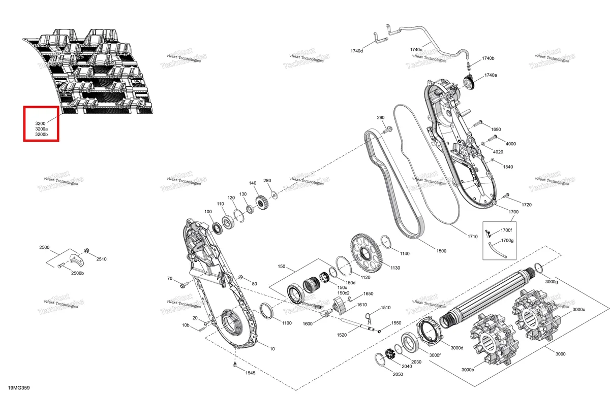 Деталь 504154703 на схеме узла 2027 Ski-Doo SUMMIT - NEO + - 600 EFI - TXVA - Deep Black - 15X146X1.75HF Track Drive - System