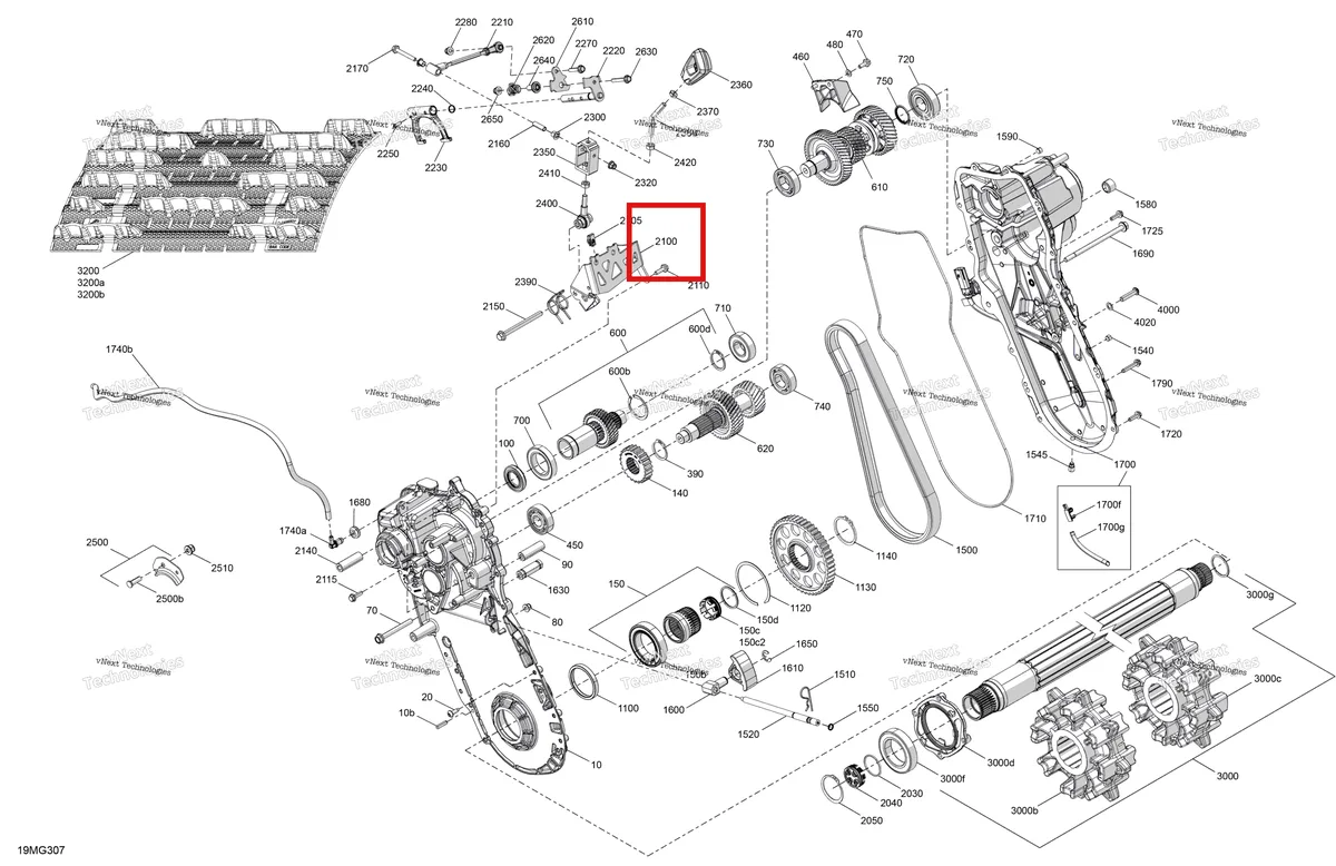 Деталь 504155005 на схеме узла 2027 Ski-Doo EXPEDITION - LE - 600R E-TEC - ABVC - Neo Yellow - 24X154X1.5CST Track Drive - System