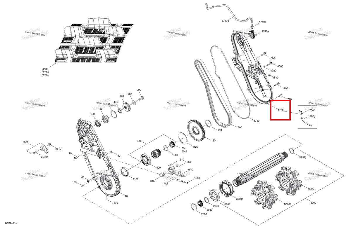 Деталь 504155080 на схеме узла 2027 Ski-Doo SUMMIT - EXPERT - 850 E-TEC - TGVP - Orange Crush - 16X154X2.5PL Track - SHOT starter Drive - System