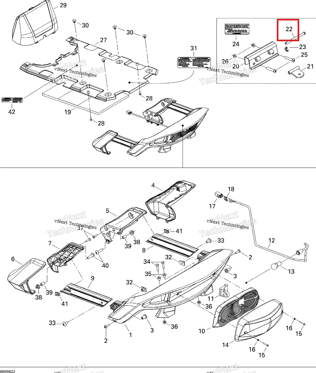 Деталь 505001700 на схеме узла 2006 Ski-Doo Expedition 550F Luggage Rack