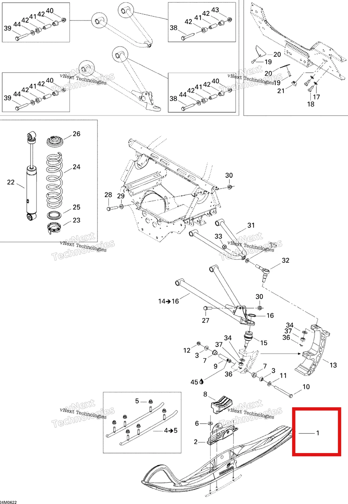 Схема применяемости: Лыжа Liner Ski-Doo 505070975