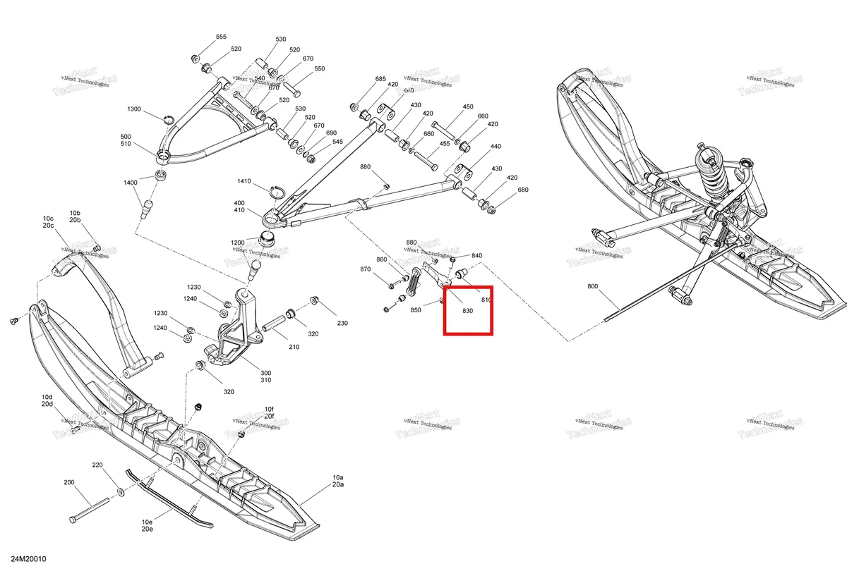 Деталь 505072394 (Рычаг.) на схеме узла 2020 Ski-Doo RENEGADE 600 CARB Suspension, Front - System