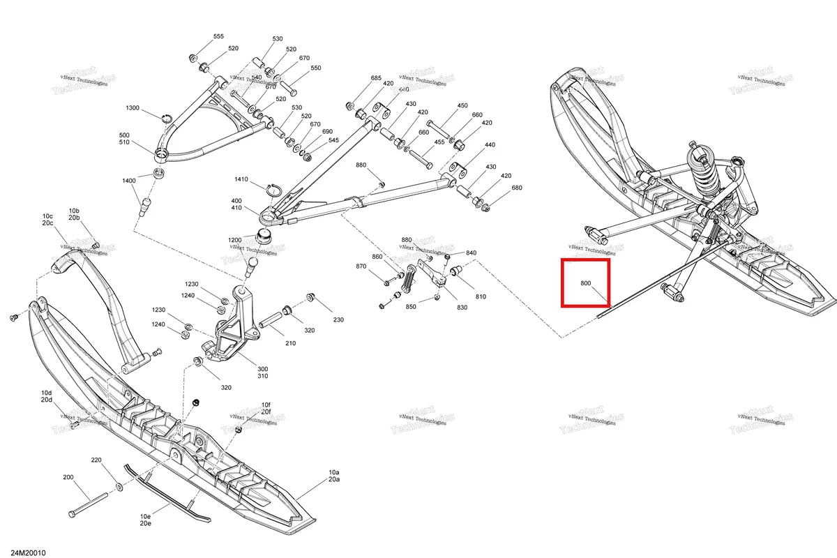 Деталь 505072602 (Стабилизатор) на схеме узла 2020 Ski-Doo RENEGADE 600 CARB Suspension, Front - System