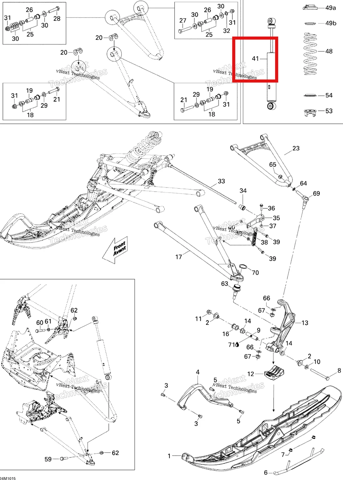 Деталь 505072666 на схеме узла 2010 Ski-Doo Summit Sport 600 Front Suspension And Ski