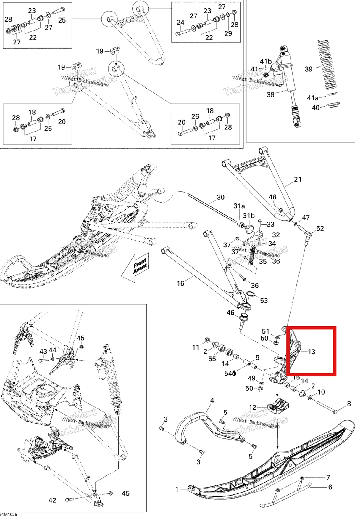 Деталь 505072801 на схеме узла 2010 Ski-Doo MX Z X 600RS Front Suspension And Ski