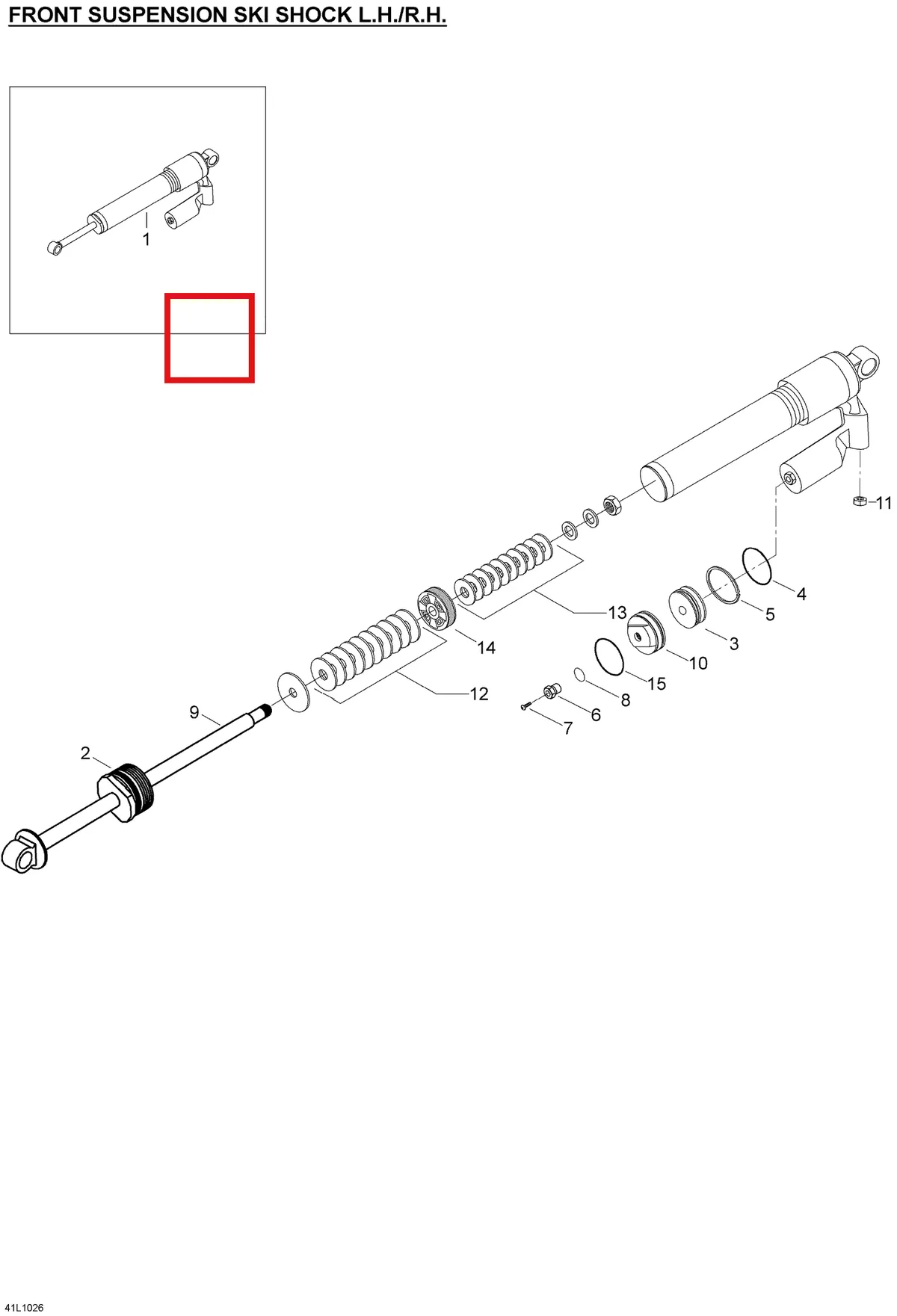 Деталь 505072828 (Деталь Shock, L.h. Ta 40 Hlc) на схеме узла 07- Take Apart Shock ski