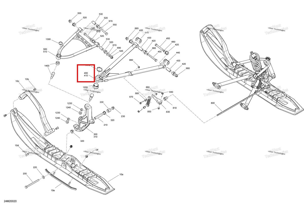 Деталь 505073040 на схеме узла 2020 Ski-Doo SUMMIT 600 CARB Suspension, Front - System