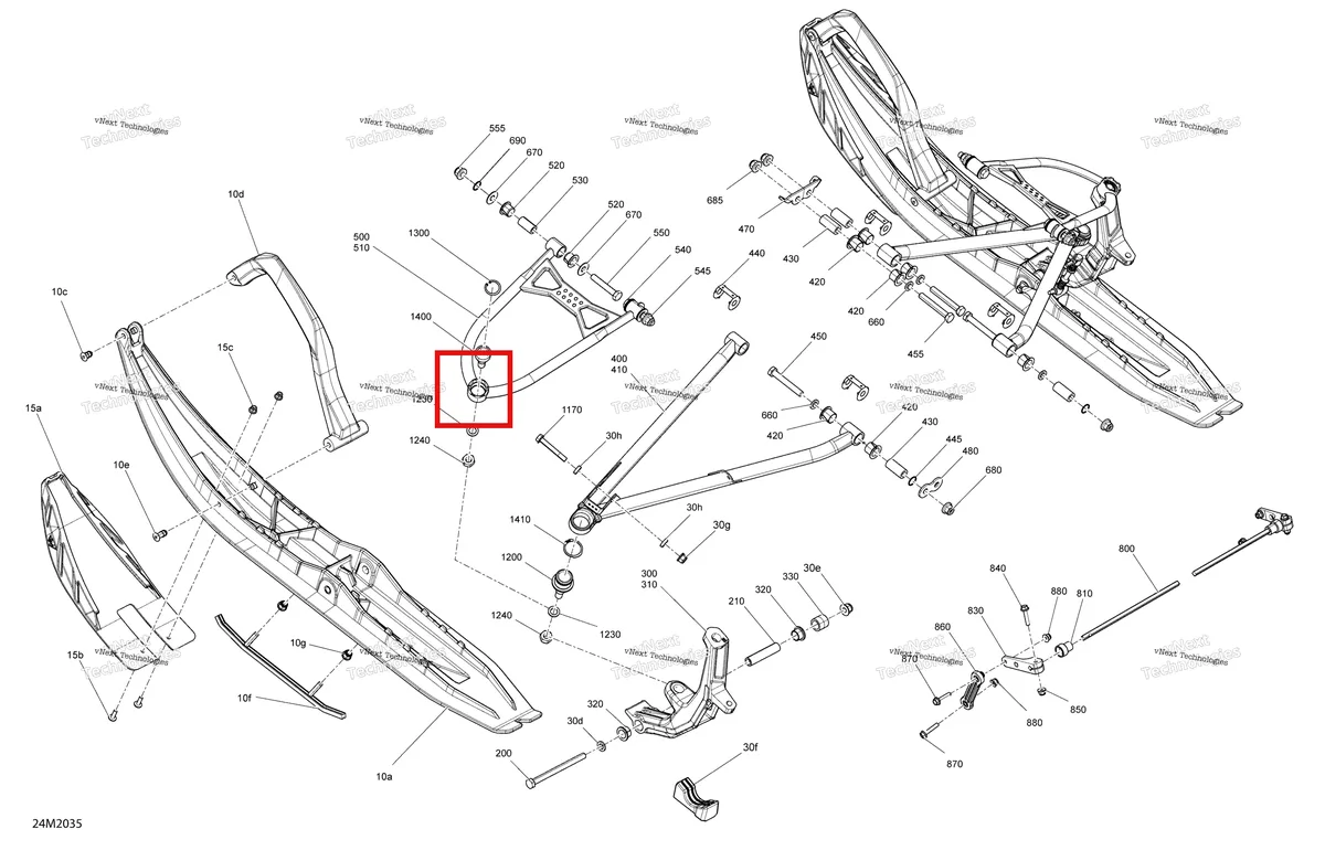 Деталь 505073108 (Черная Ручка) на схеме узла 2020 Ski-Doo 005.3 - SUMMIT X- EXPERT - 154