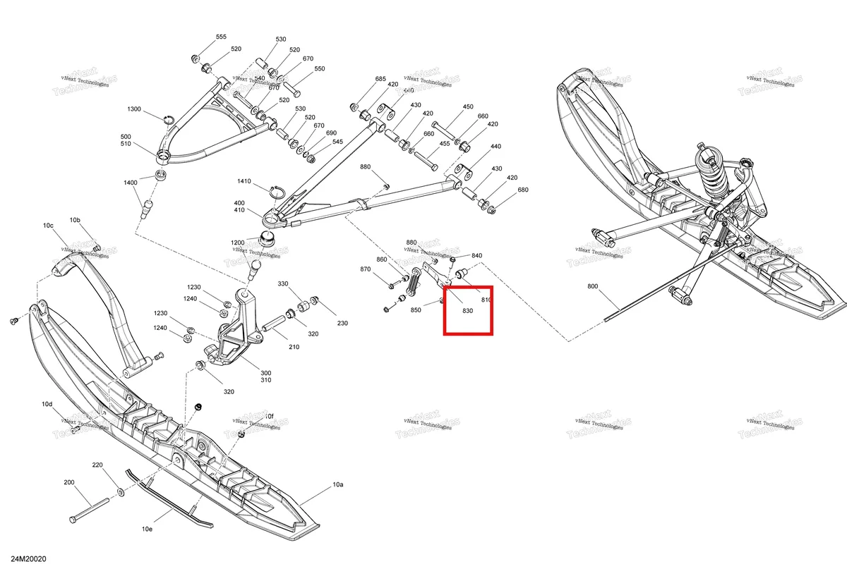 Деталь 505073176 (Рычаг) на схеме узла 2020 Ski-Doo SUMMIT 600 CARB Suspension, Front - System