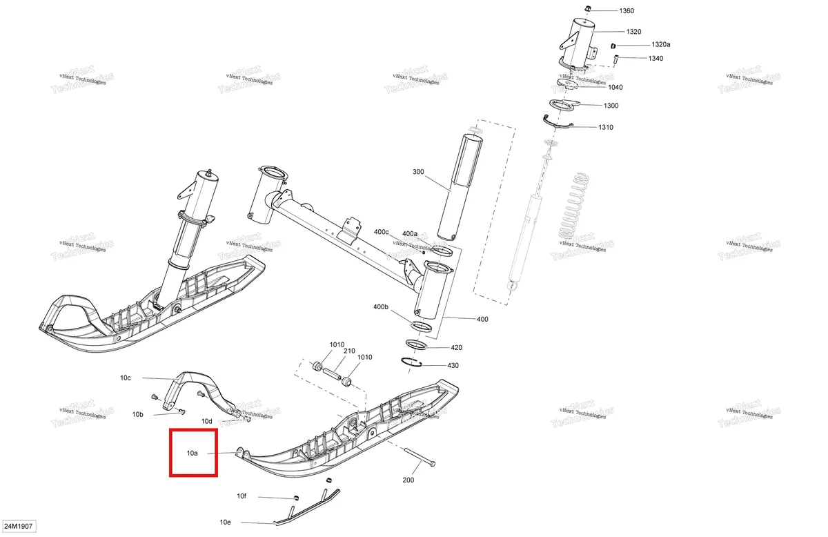 Деталь 505073354 на схеме узла 2019 Ski-Doo TUNDRA 600HO E-TEC Front Suspension And Ski